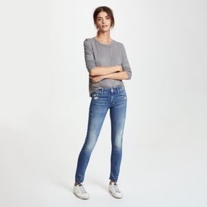 Mother The Looker Skinny Jeans Graffiti Girl Wash